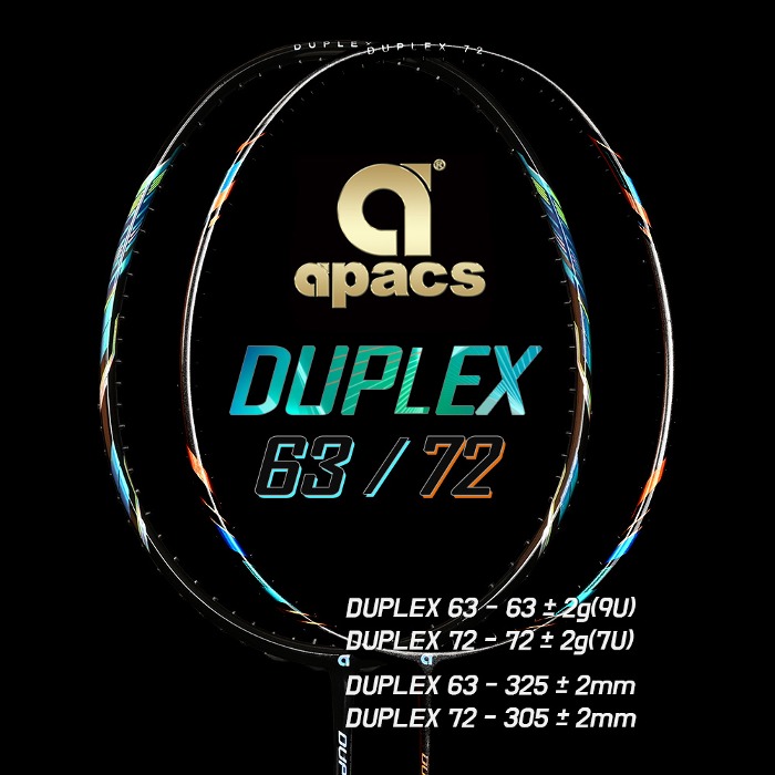 아펙스 듀플렉스 63 72 초경량 배드민턴라켓 7U 9U